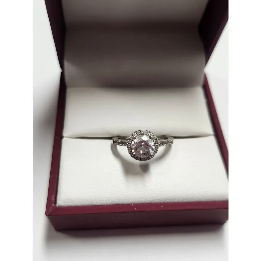 Sterling Silver CZ Engagement Ring Size 6